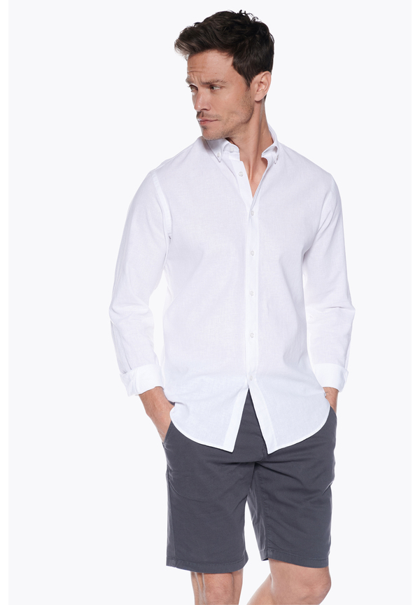 Leinen Hemd Slim Fit In Weiss Der Offizielle Steffen Klein Onlineshop