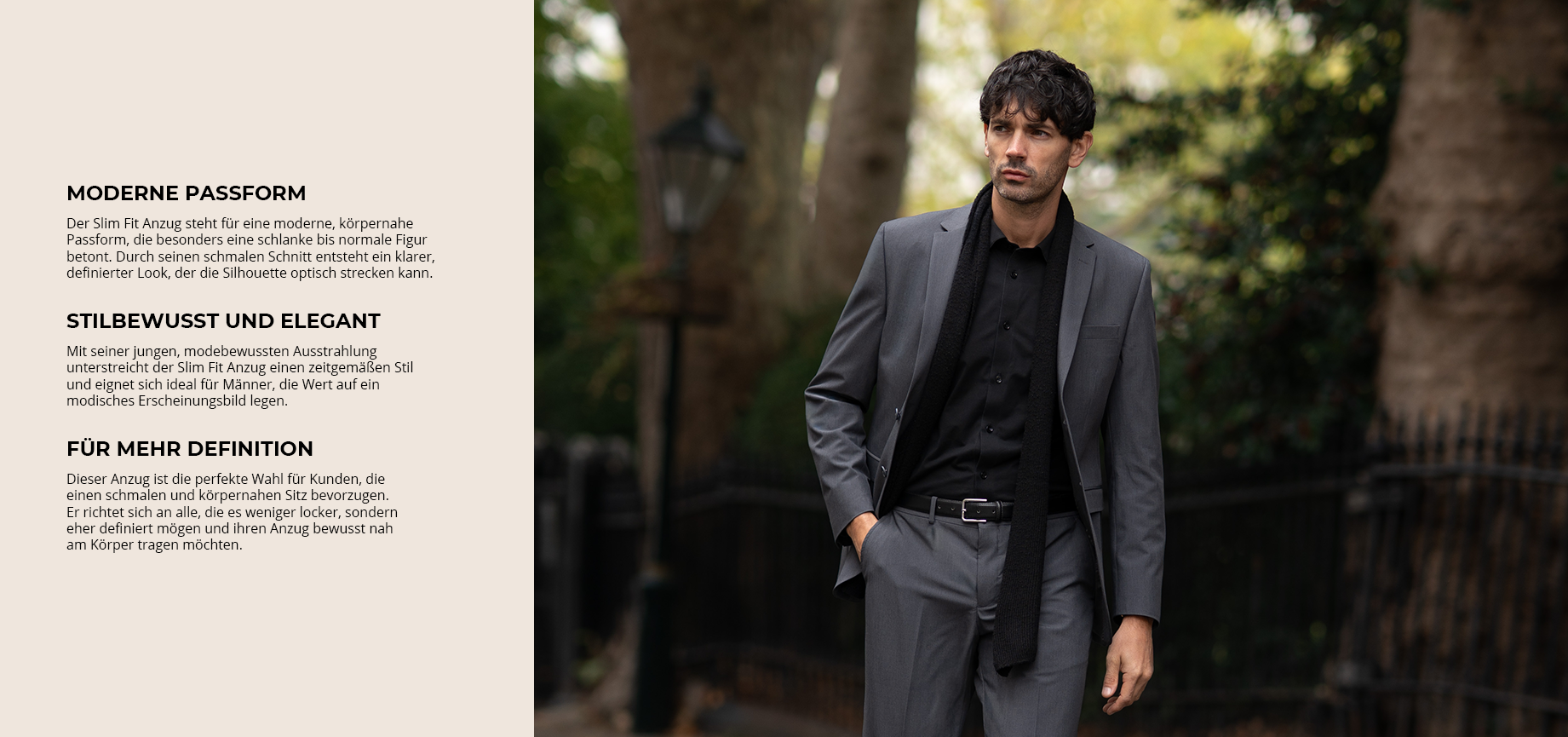 Infos zum Slim Fit Anzug
