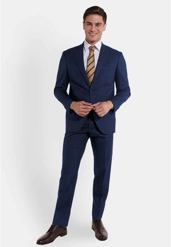 Anzug Regular Fit elastisch, Blue Frontansicht