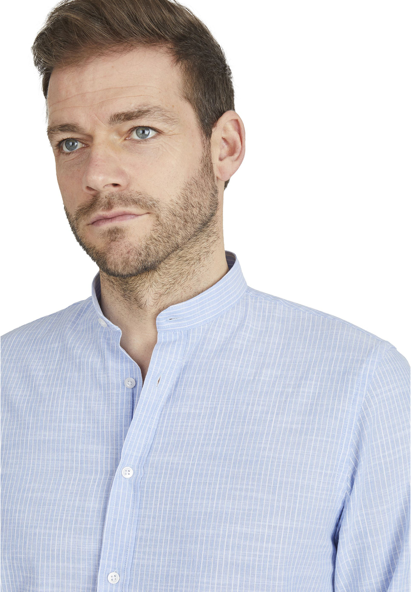 Hemd in Leinen-Optik, Hellblau Detailansicht 2