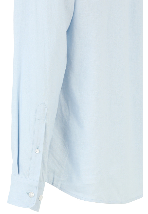 Leinen-Hemd Slim Fit, Blau