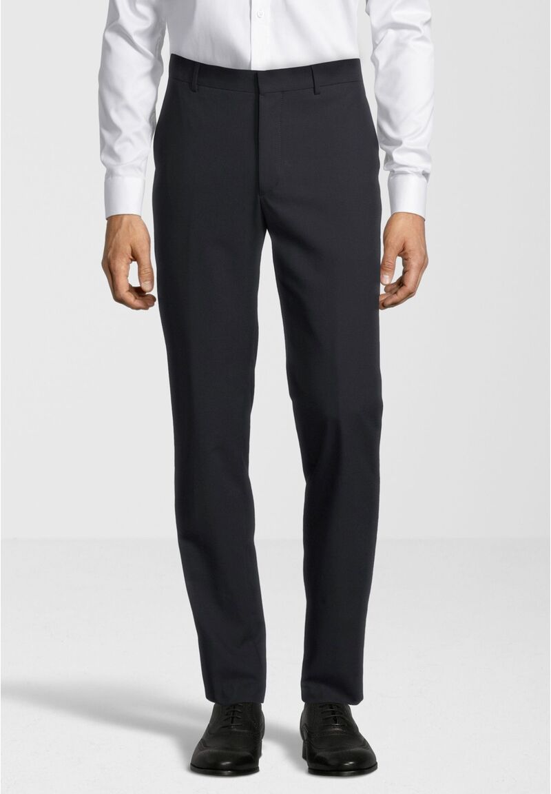 Anzughose Stoffhose Slim Fit Business, Schwarz Frontansicht