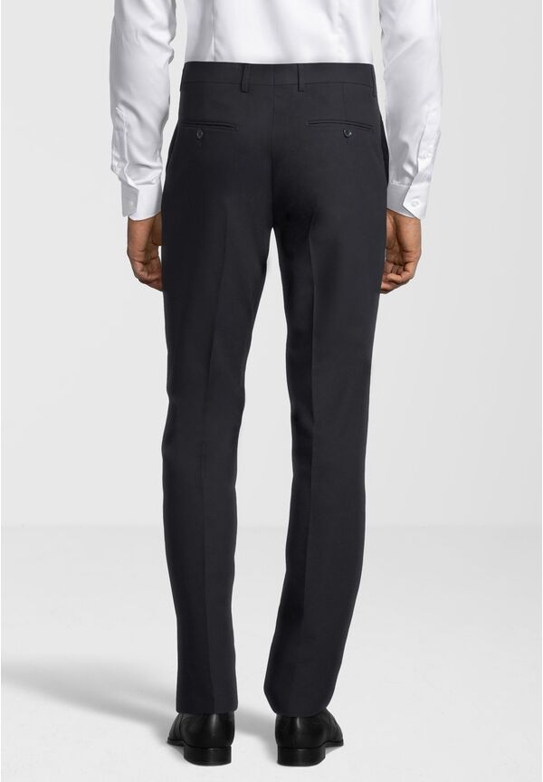 Anzughose Stoffhose Slim Fit Business, Schwarz Rückansicht