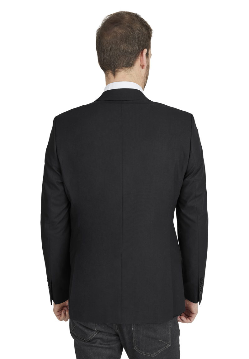 Designer Business Sakko Anzug-Jackett Regular Fit, schwarz Rückansicht