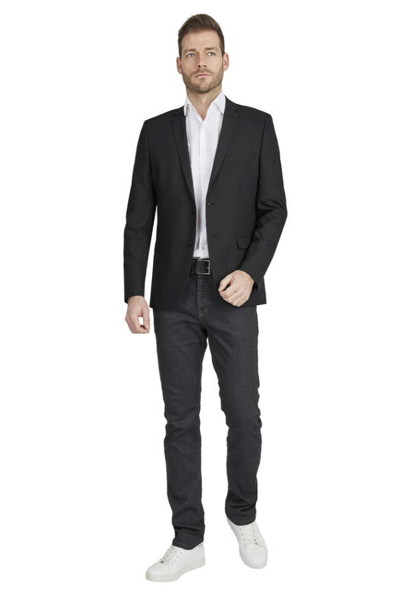 Designer Business Sakko Anzug-Jackett Regular Fit, schwarz Detailansicht 1