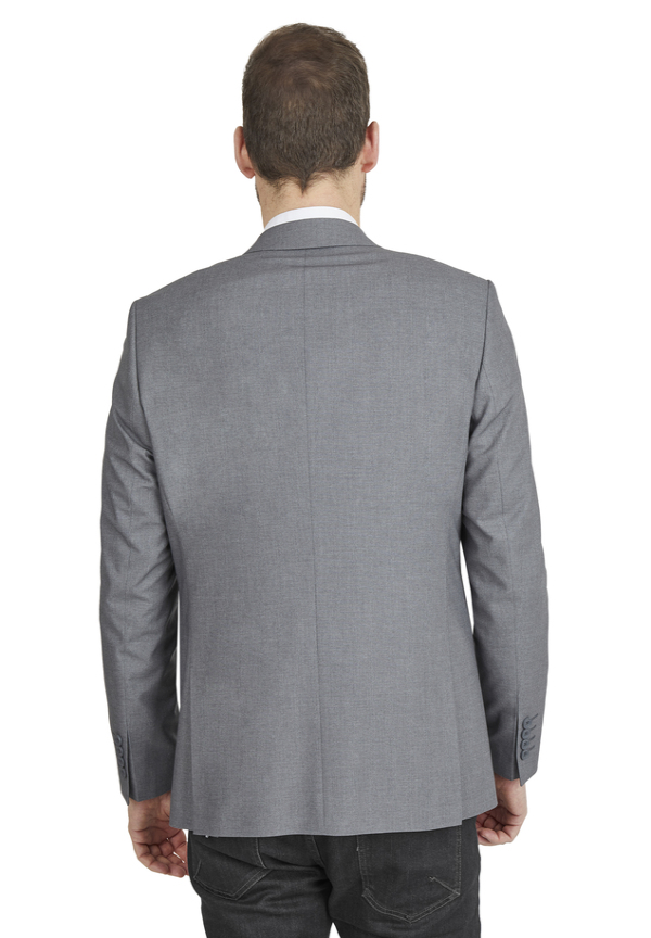 Designer Business Sakko Anzug-Jackett Regular Fit, grau Rückansicht
