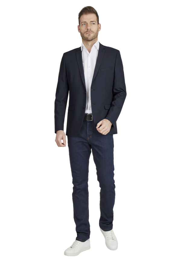 Designer Business Sakko Anzug-Jackett Regular Fit, Marine Detailansicht 1