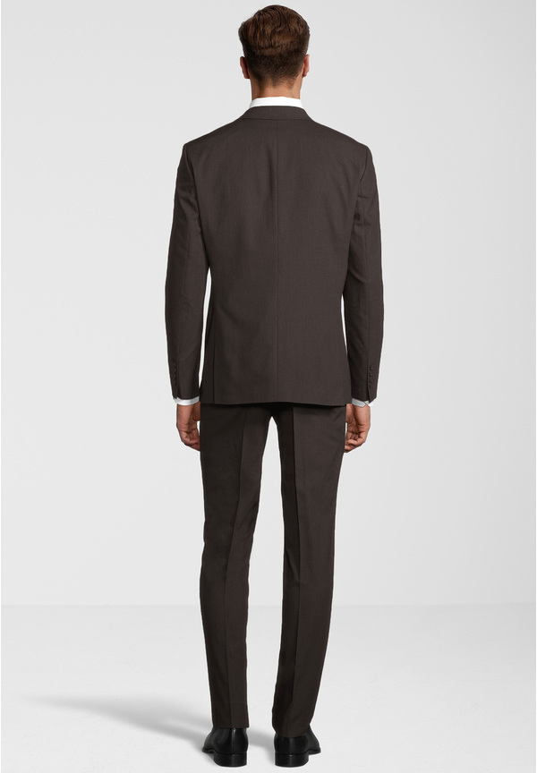 Business Anzug 3-teilig Dreiteiler mit Weste, braun Rückansicht