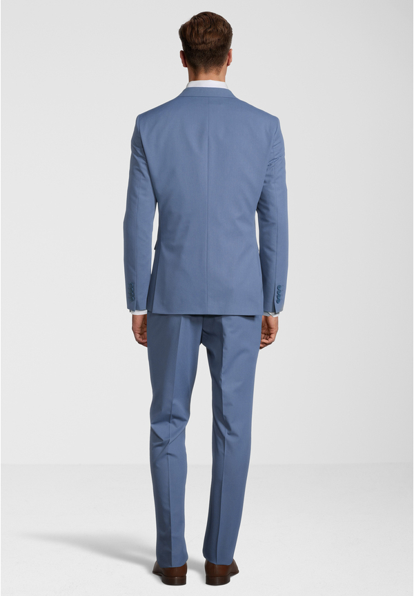 Business Anzug 3-teilig Dreiteiler mit Weste, Hellblau Rückansicht