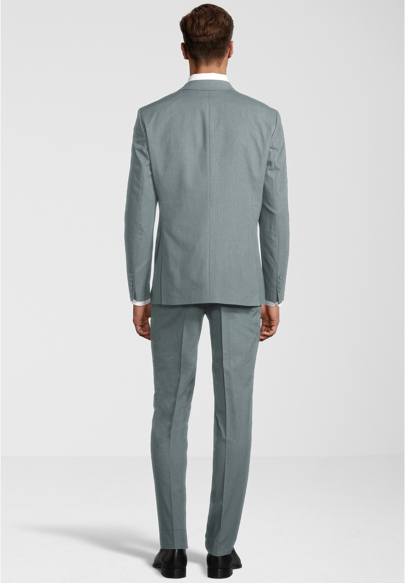 Business Anzug 3-teilig Dreiteiler mit Weste, salbei Rückansicht
