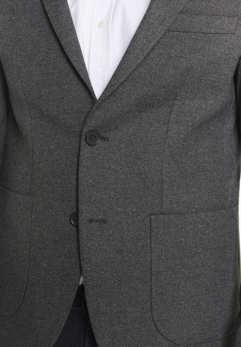 Sakko Jersey Fischgrat, Anthrazit melange Detailansicht 2