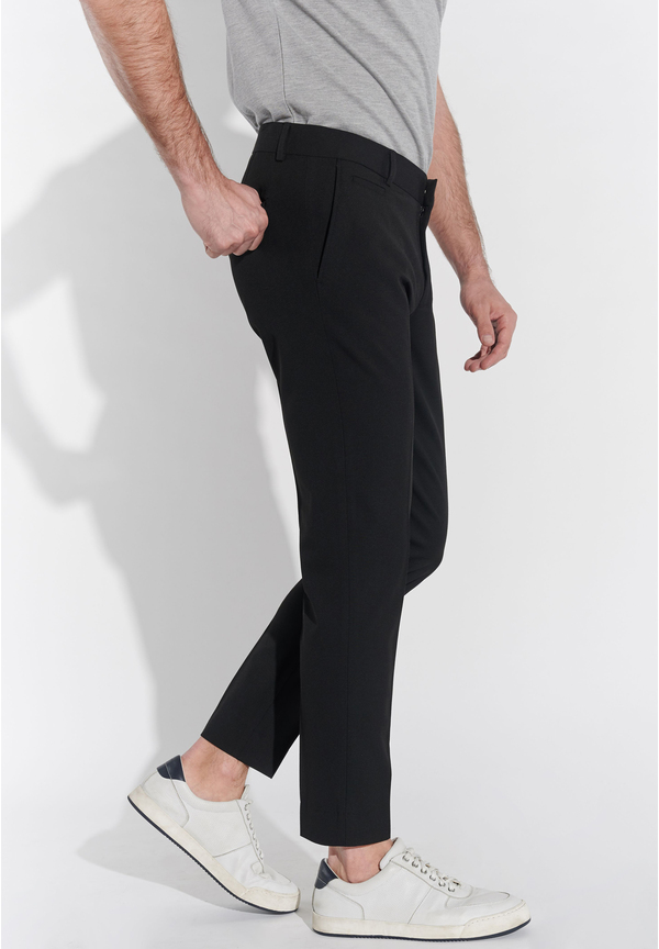 Anzughose Schmal Slim Fit Knöchellang, Schwarz Detailansicht 1