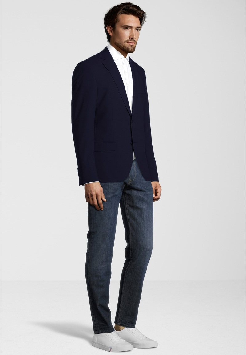 Designer Business Sakko Slim Fit, Blau Detailansicht 1