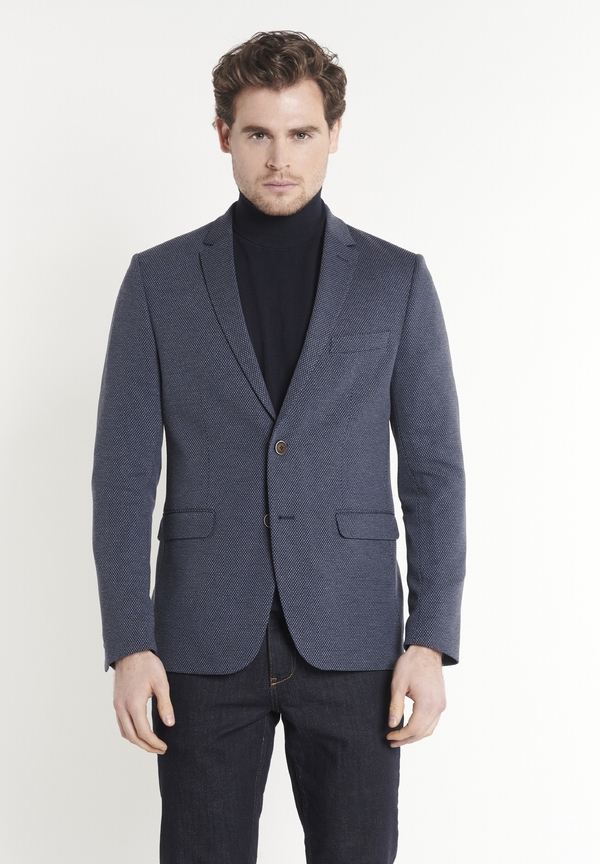 Sakko 2-farbig Slim Fit, Marine Frontansicht