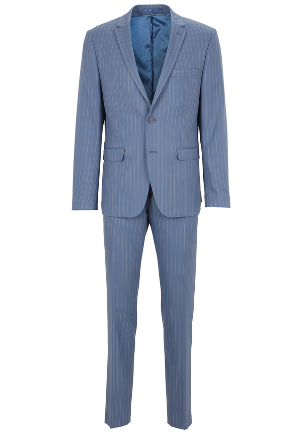 Anzug Slim Fit Nadelstreifen, Hellblau