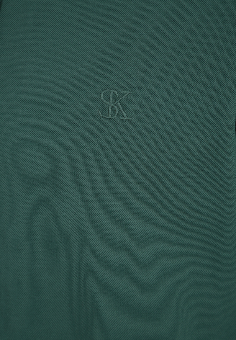 Piqué Hemd Langarm, Dunkelgrün