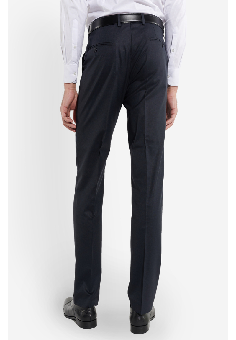 Anzughose Regular Fit elastisch, Marine Rückansicht