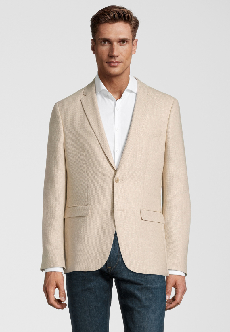 Sakko Leinen-Mix, sand Frontansicht