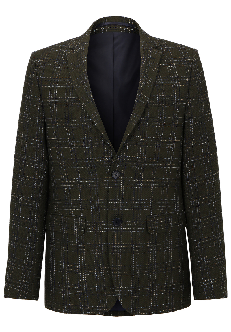 Sakko kariert, khaki Detailansicht 2