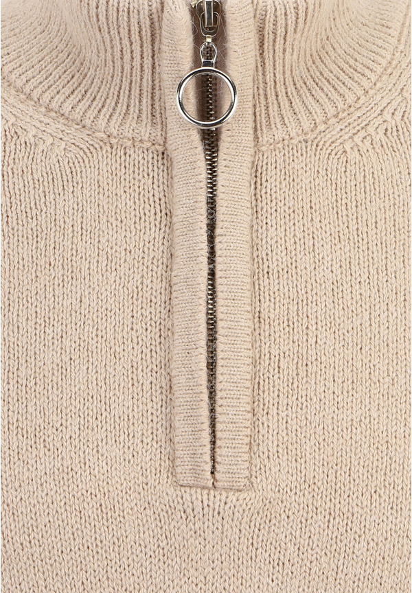 Pullover Troyer Soft Touch, beige