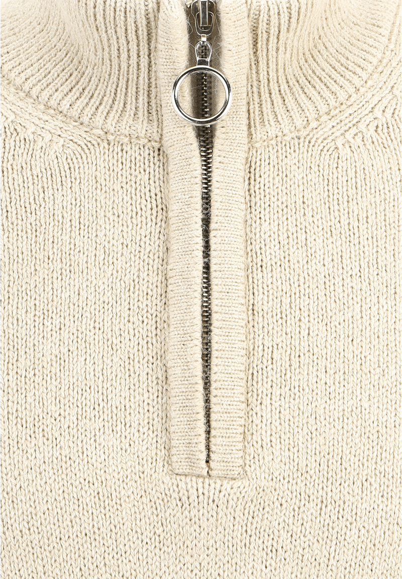 Pullover Troyer Soft Touch, creme