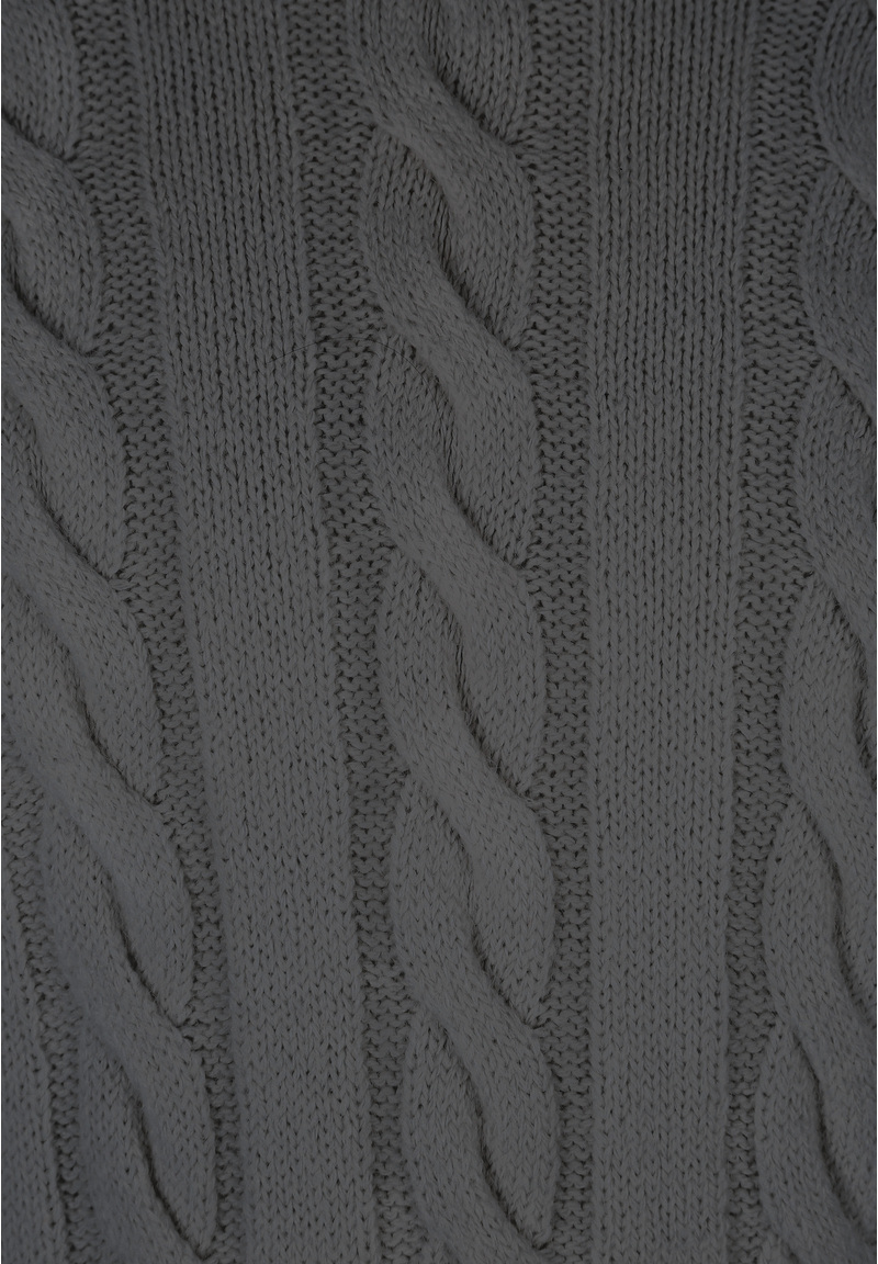 Pullover Zopfmuster Soft Touch, grau Detailansicht 2