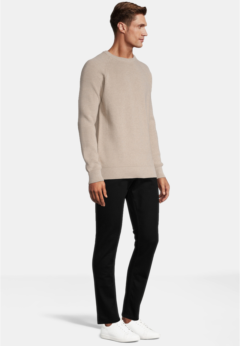 Pullover Raglan Baumwoll Mix, beige melange Detailansicht 1