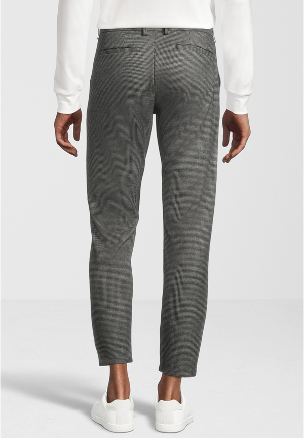 Hose knöchellang zweifarbig, schwarz-weiss Rückansicht