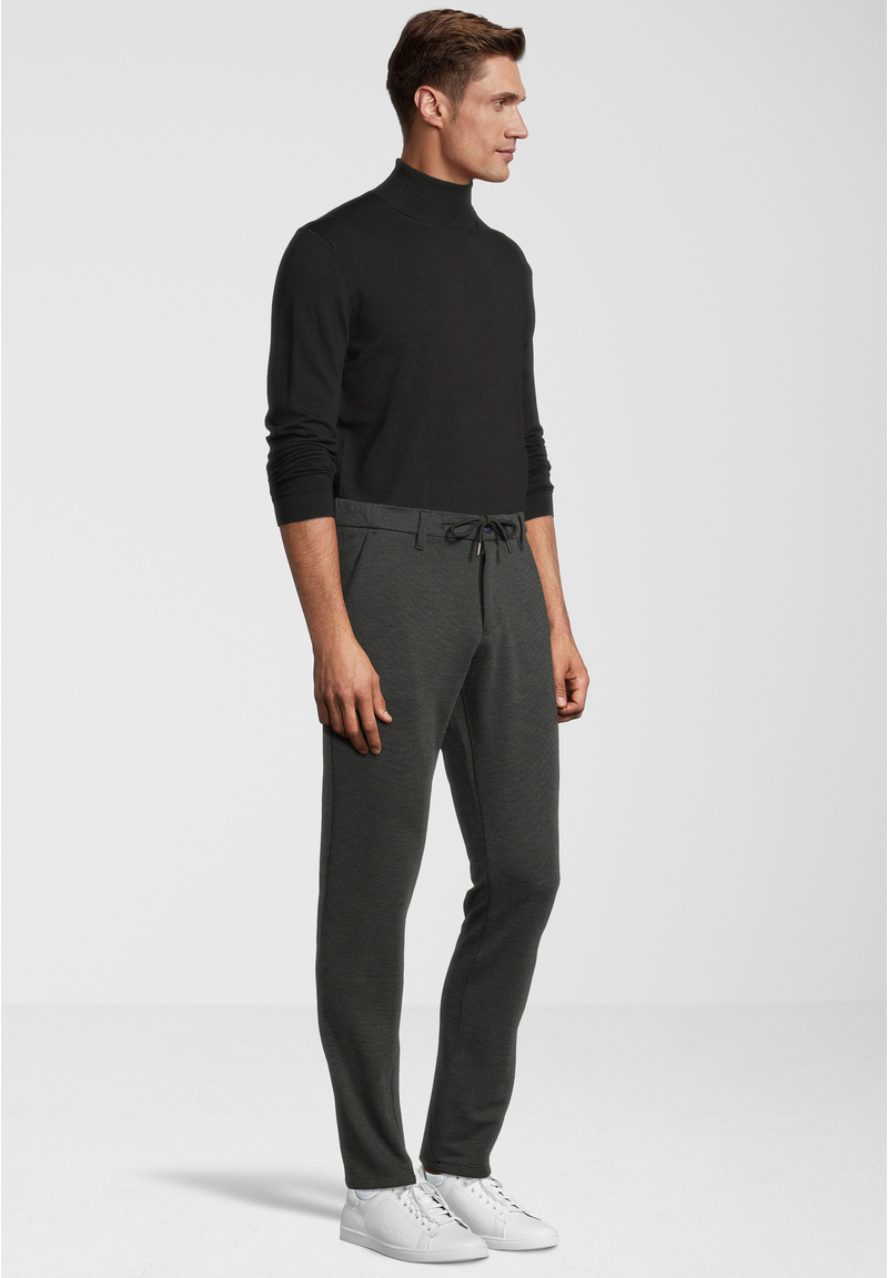 Herren Hose Fil a Fil elastisch, anthrazit Detailansicht 1