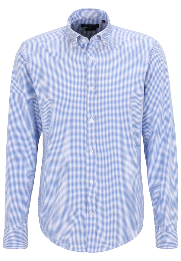 Hemd Vichy-Karo, hellblau Detailansicht 2