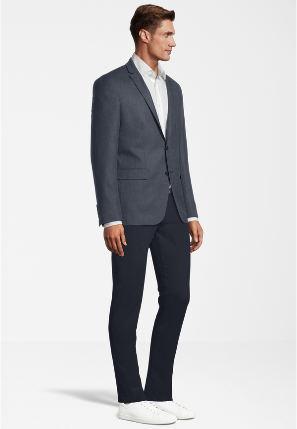 Sakko Fil a Fil Slim Fit, Marine Detailansicht 1