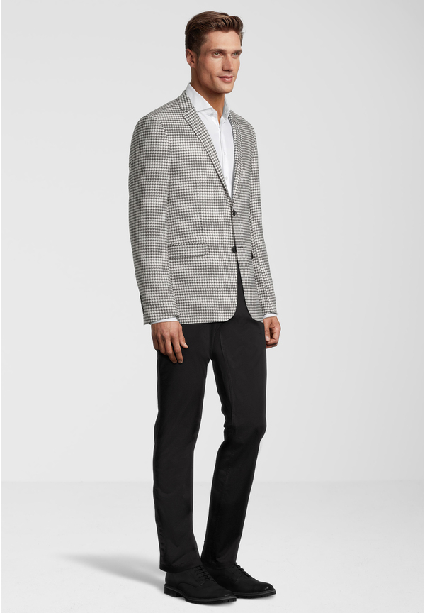 Sakko Hahnentritt, schwarz / creme Detailansicht 1