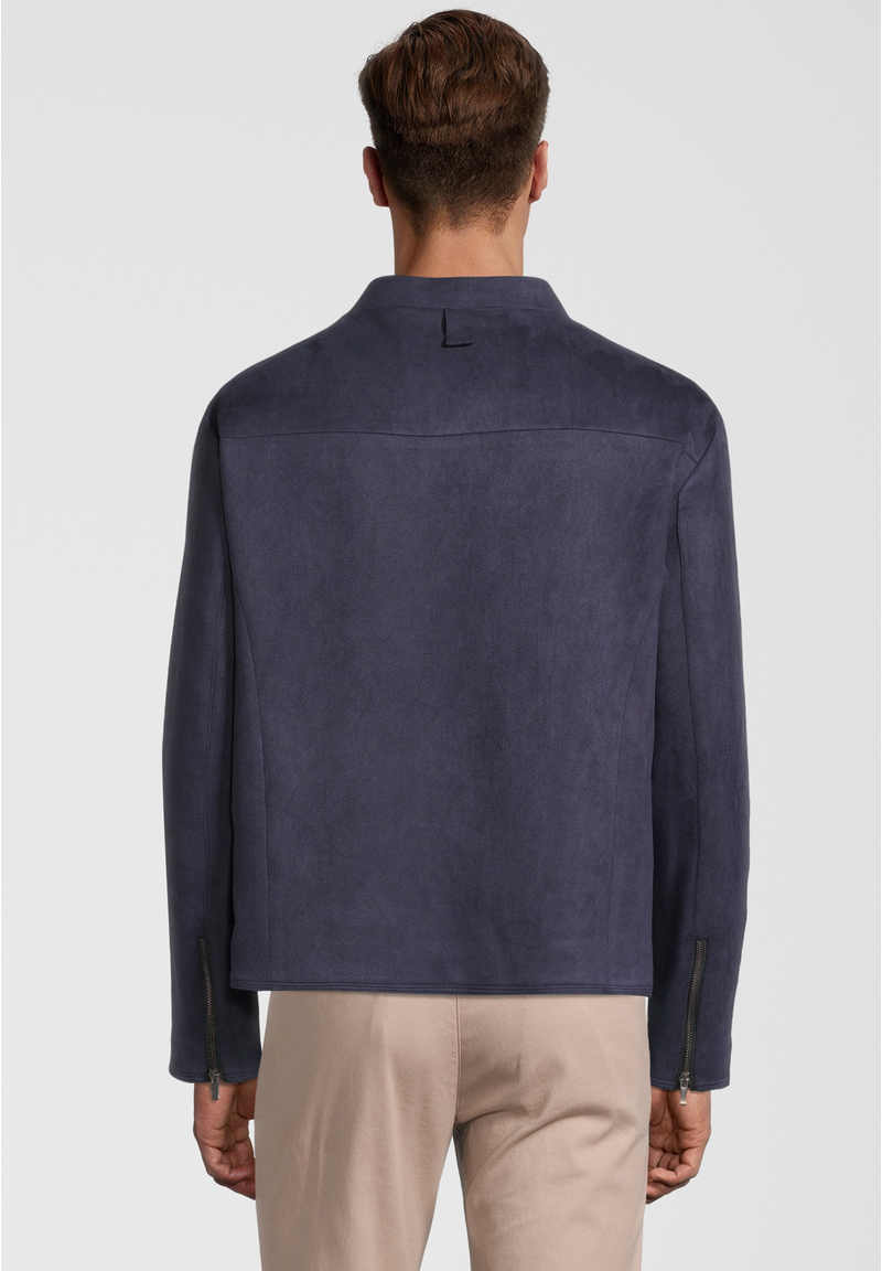 Kurzjacke Velours, Marine Rückansicht