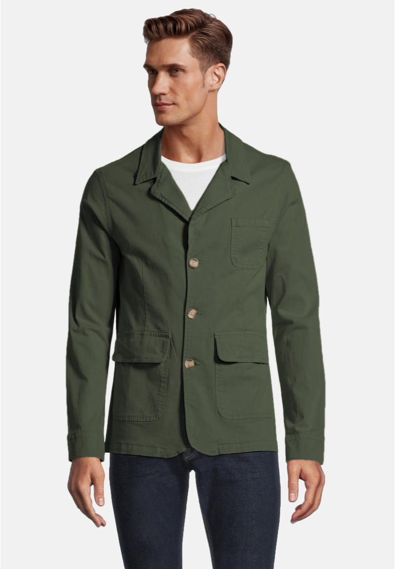 Baumwoll-Sakko, khaki Frontansicht