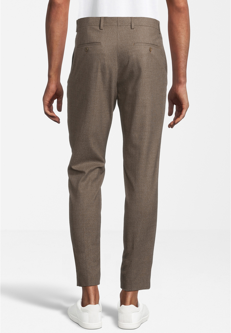 Hose knöchellang melange, braun Detailansicht 2