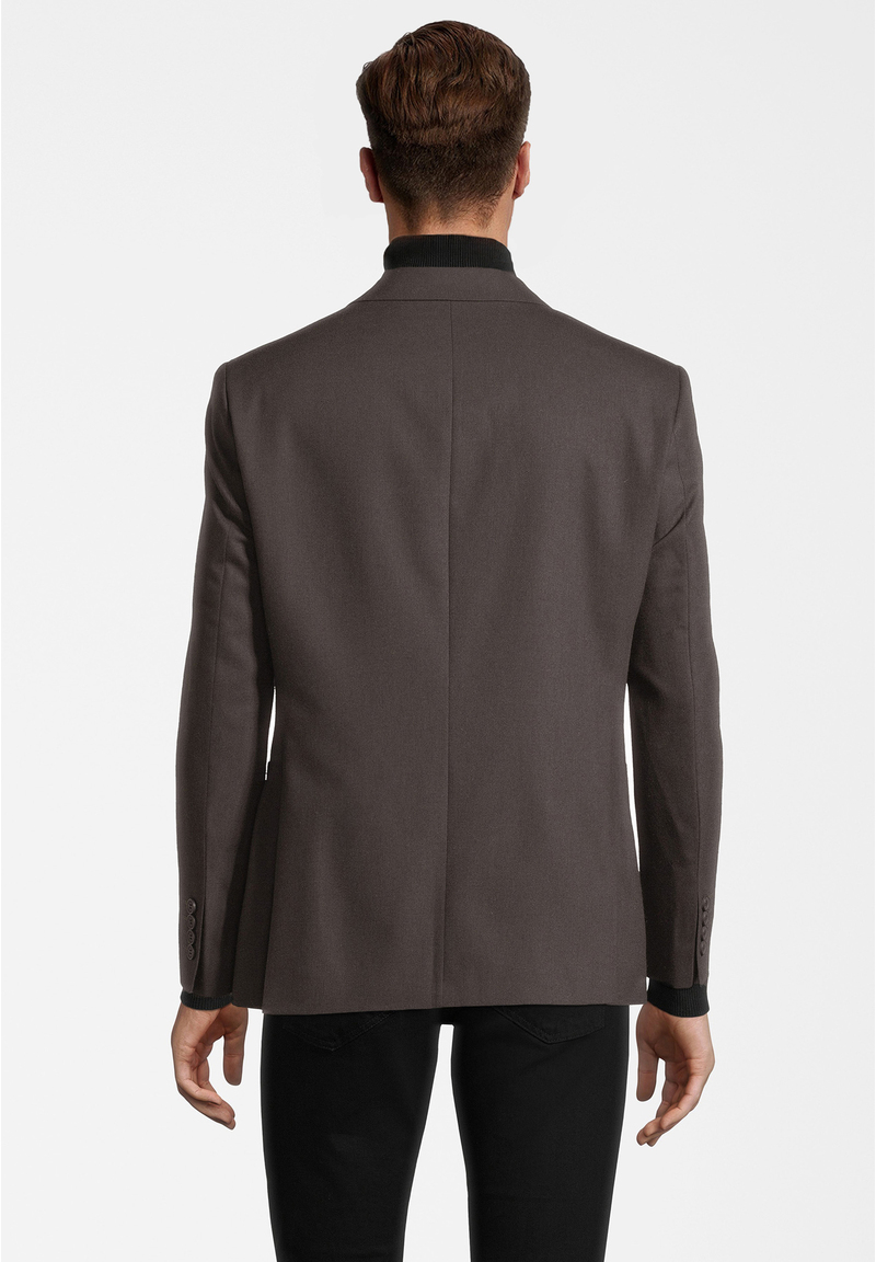 Sakko aufgesetzte Taschen, taupe Rückansicht