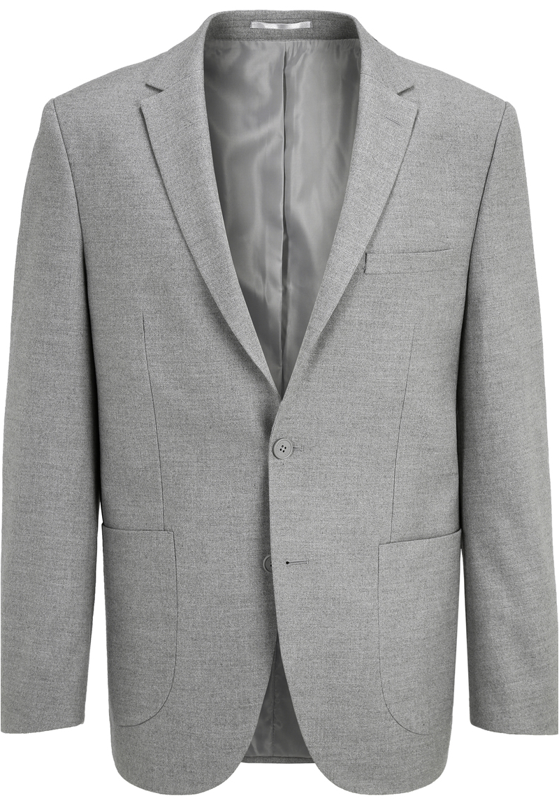 Sakko aufgesetzte Taschen, grau Detailansicht 2