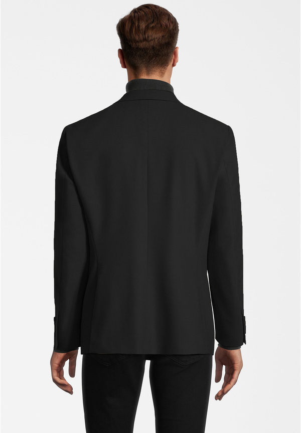 Sakko aufgesetzte Taschen, schwarz Rückansicht