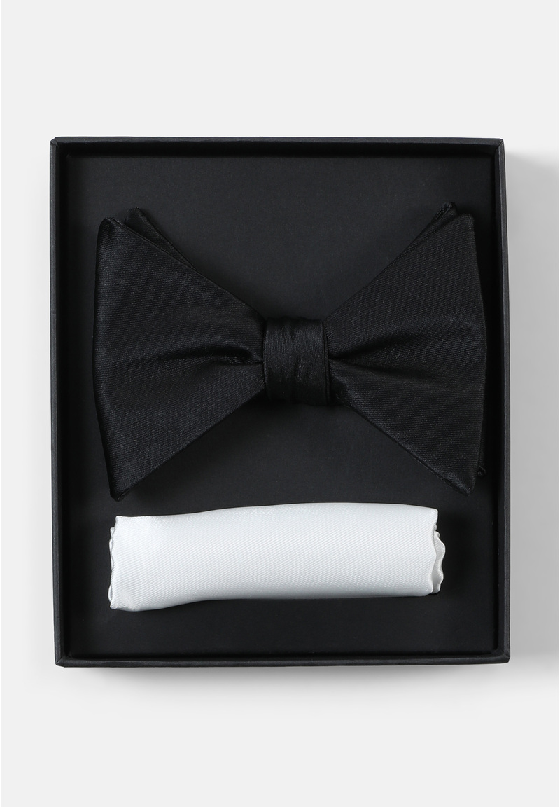 5-piece tuxedo with bow tie and pocket square, schwarz Detailansicht 2