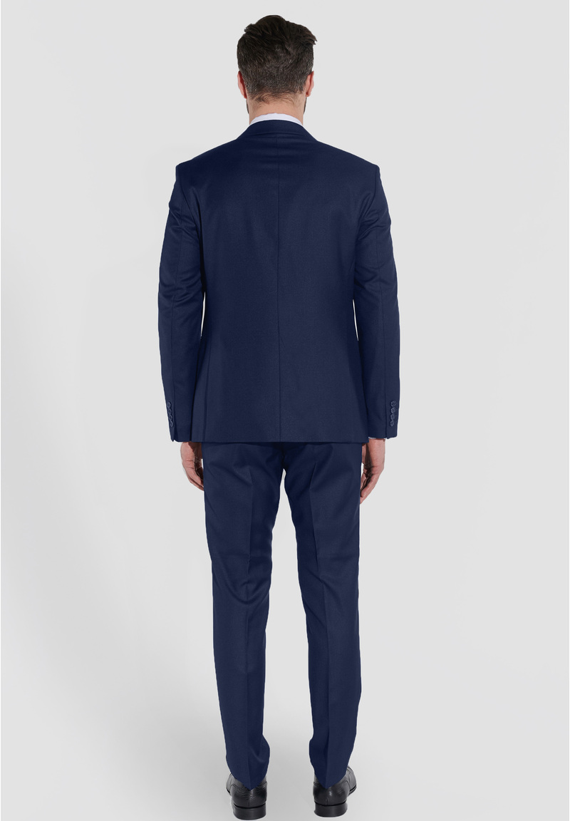 Designer Anzug Slim Fit, Blau Rückansicht