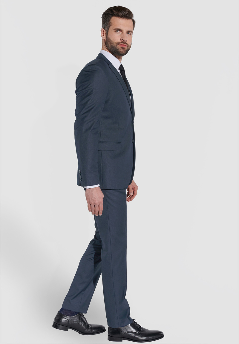 Designer Anzug Slim Fit, Graublau Detailansicht 1