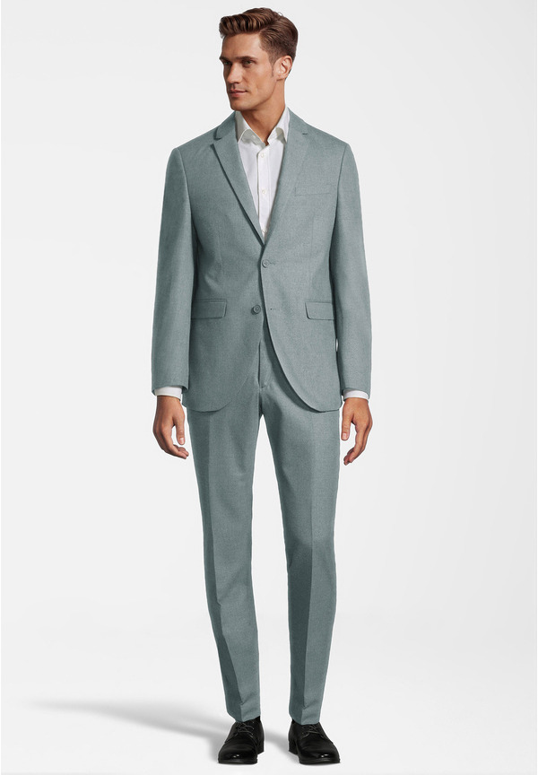 Designer Anzug Slim Fit, salbei Frontansicht